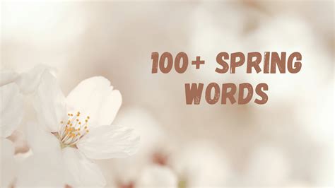 Spring Words Phrases Vocabulary Words For Spring Capitalize