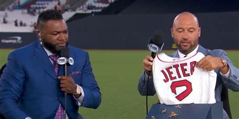 Derek Jeter Gifted Red Sox Jersey From David Ortiz