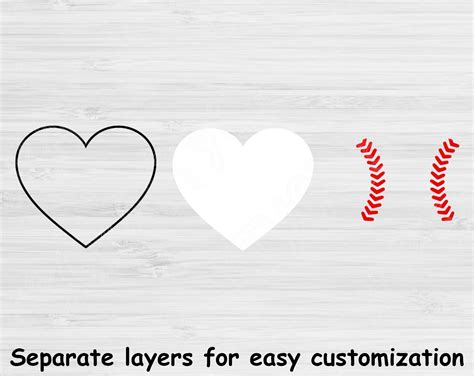 Softball Heart Svg Baseball Heart Svg Files For Cricut Love Etsy