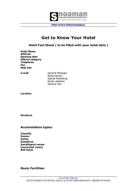 Front Desk Manual Template