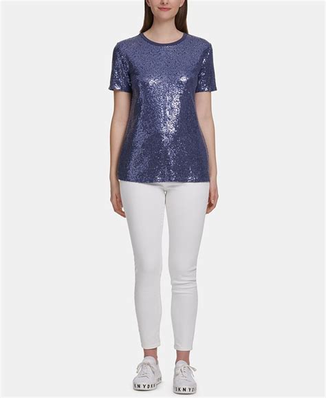 Dkny Sequined Top Macys