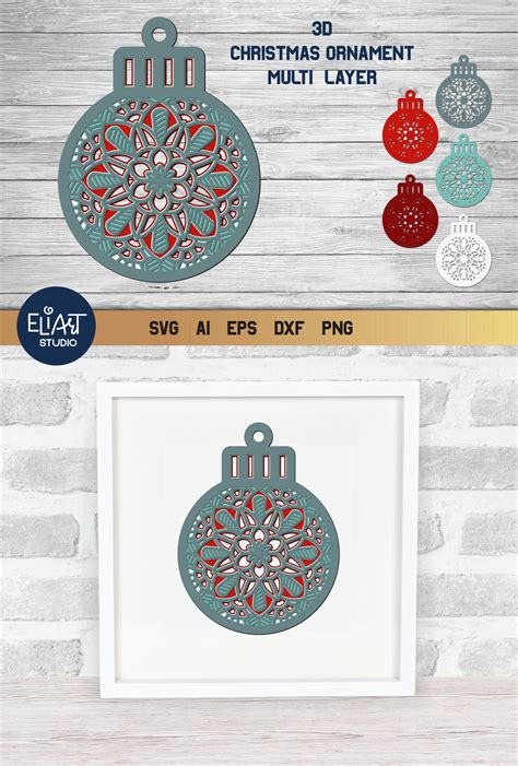 Ornaments Svg Christmas Multi Layer 3d Layered Svg Mandala Artofit