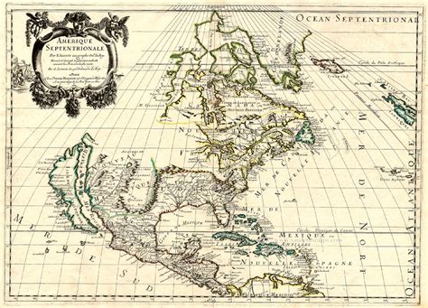 Antique Map Of North America By Sanson N Sanderus Antique Maps