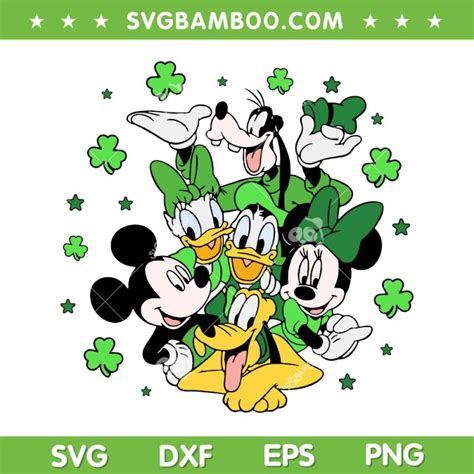 Mickey And Friends Happy St Patricks Day Svg