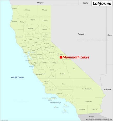 Mammoth Lakes Location On The California Map