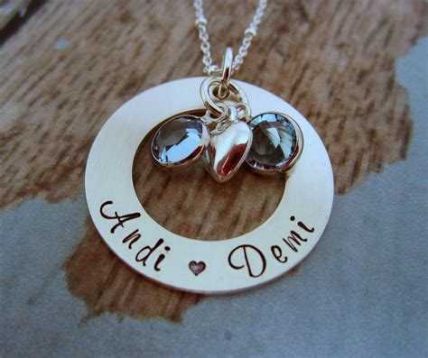 Twins Birthstone Necklace Mother Of Twins Jewelry T For