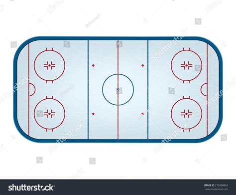 Ice Hockey Rink Isolated Top View vector de stock libre de regalías