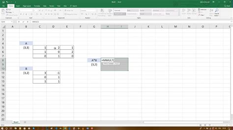 How To Do Matrix Multiplication In Excel Youtube