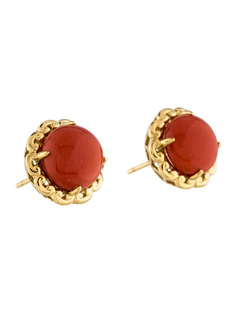 K Coral Stud Earrings Earrings Earri The Realreal