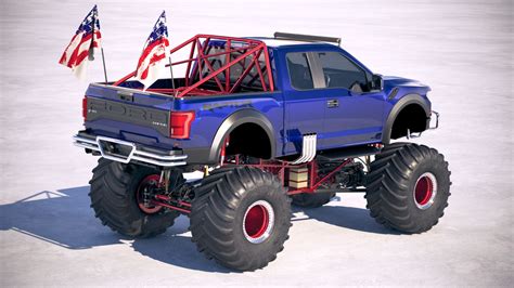 Modelo D Ford F Raptor Monster Truck Turbosquid