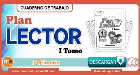 Cuaderno De Trabajo PLAN LECTOR 1 1er Grado Primaria I Tomo