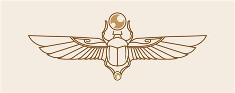 Scarab With Wings Vector Illustration Ancient Egypt Animal For Khepri