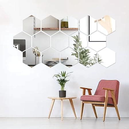 Amazon Pieces Removable Acrylic Mirror Setting Hexagon Wall