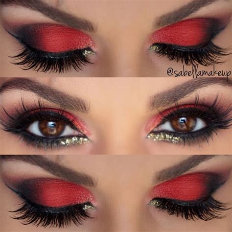 Smbra Rojo Intenso Red Eye Makeup Smokey Eye Makeup Hair Makeup