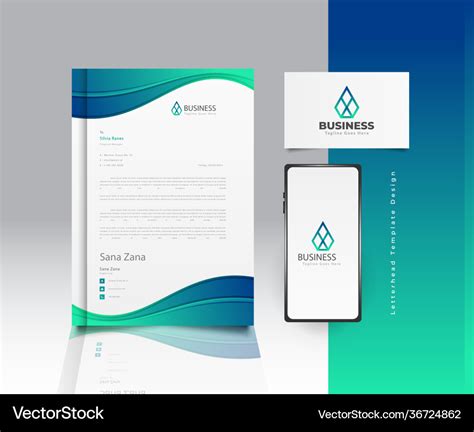 Modern business letterhead template design Vector Image