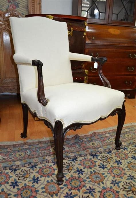 Carved Mahogany Armchair With Swept Arms Seating Singlespairs