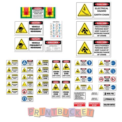 Articulated Crane Franna Terex Risk Assessment Safety Sticker Kit 44