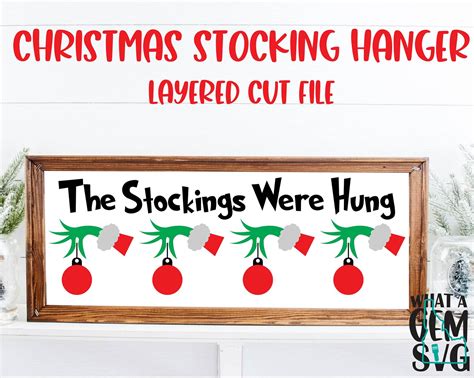 Grinch Stocking Holder Svg Grinch Svg Christmas Stocking Etsy Canada