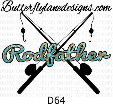 D64 Rodfather Fishing Clear Decal Vc Decal Butterfly Lane Designs