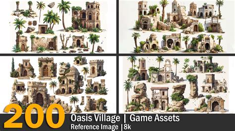 Artstation Oasis Village Game Assets Reference Images 8k Artworks