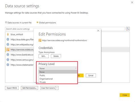 Power Bi Dataset Settings Data Source Credentials Templates Sample Printables