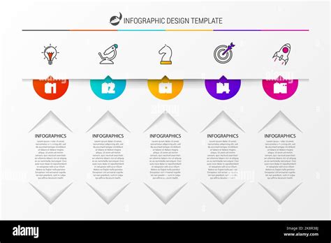 Línea De Tiempo Con 5 Pasos Plantilla De Diseño Infográfico Ilustración Vectorial Imagen