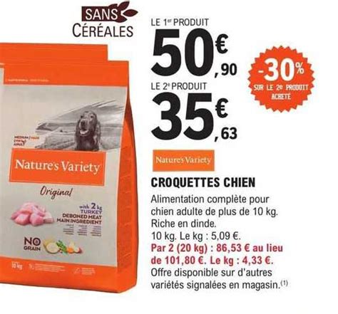 Promo Croquettes Chien Nature S Variety Chez E Leclerc Jardi