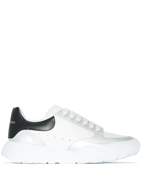 Shop Alexander McQueen Court Leather Low Top Sneakers With Express