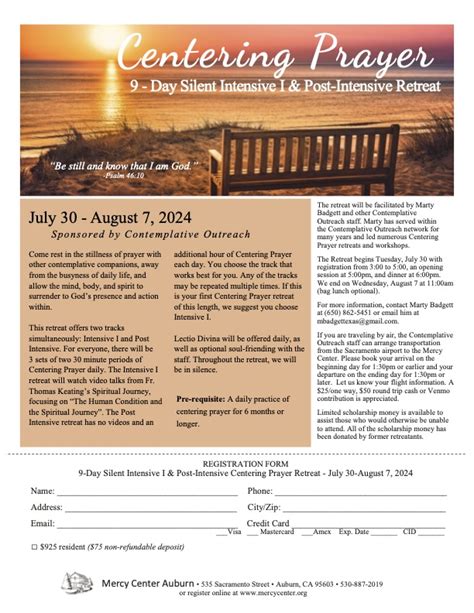 9 Day Intensive And Post Intensive Retreat Contemplative Outreach Ltd