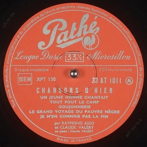 Chansons D Hier Et D Aujourd Hui By Raymond Asso Claude Val Ry Album