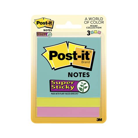 Buy Post It Super Sticky Notes Miami 3 Pack Coles