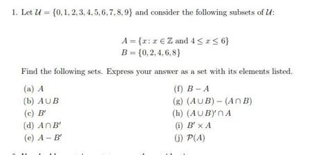 Solved Let U And Consider The Chegg