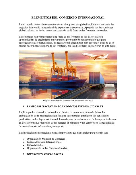 Calam O Elementos Del Comercio Internacional Pdf