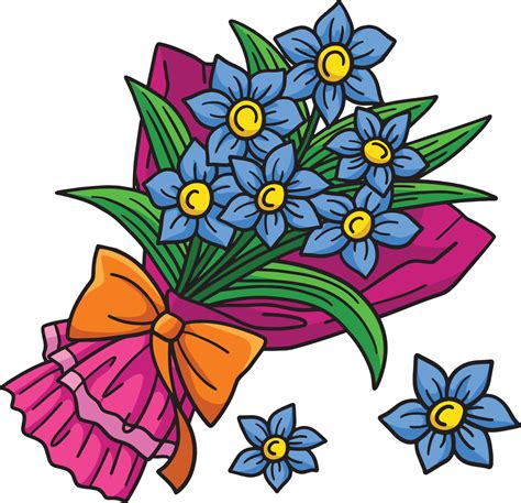 Primavera Flor Ramalhete Desenho Animado Colori Clipart 19977898 Vetor