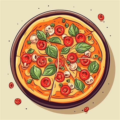 Pizza Hand Drawn Illustration Italian Pizza Vector Doodle Style