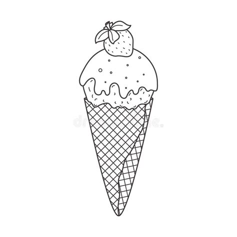 Doodle Ice Cream Waffle Cone Outline Stock Illustrations 1 719 Doodle