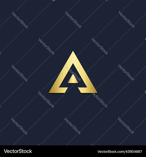 Triangle Shape Arrow Up Gold Logo Royalty Free Vector Image