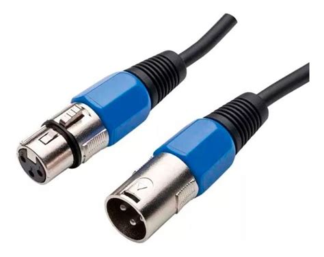 5 Cabos Microfone Xlr Canon Macho E Fêmea Balanceado 5 Mts