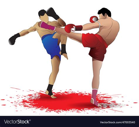 Kickboxing Fight Royalty Free Vector Image Vectorstock