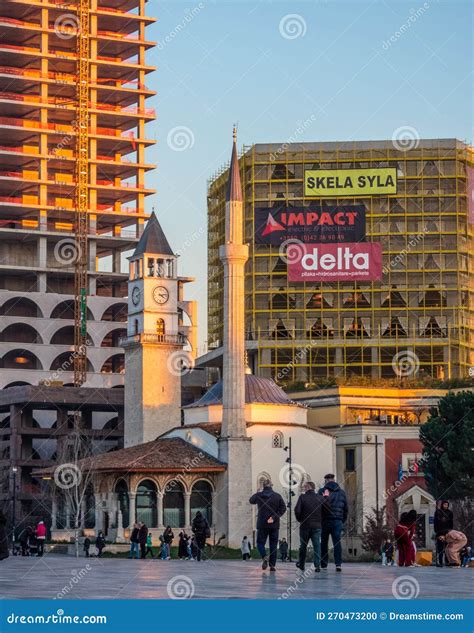 Et Hem Bej Mosque In The Center Square Of Tirana Albania Editorial