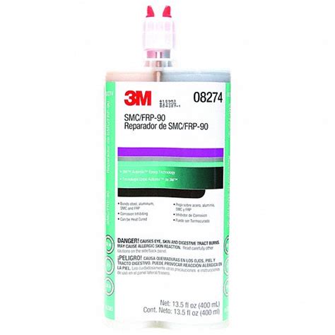 3m Fiberglass Repair Adhesive Two Part Epoxy 400 Ml Size Black 2kvd7 08274 Grainger