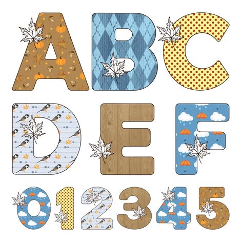 Autumn Alphabet Clipart, Fall Alphabet Clipart, Letters, Numbers, Fall ...