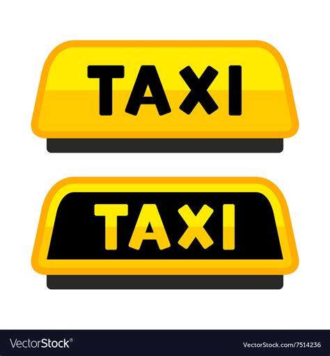 Taxi Car Roof Sign Logo Label Set Royalty Free Vector Image