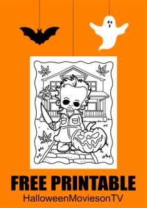 Michael Myers Free Printable Halloween Coloring Page