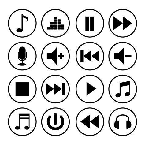 Media Player Buttons Set On Transparent Background 18719285 PNG