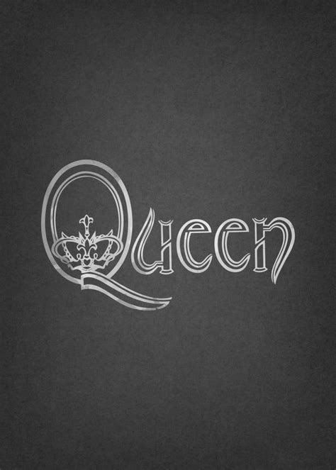 Queen Logo Metal Poster Print Zull Displate In 2021 Band Logos