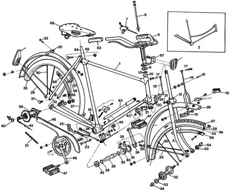 Raleigh Tourist DL1 Bicycle Exploded Drawing from 1977 Raleigh Dealer Manual