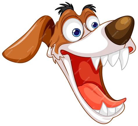 Premium Vector Cute Playful Crazy Dog Cartoon Head