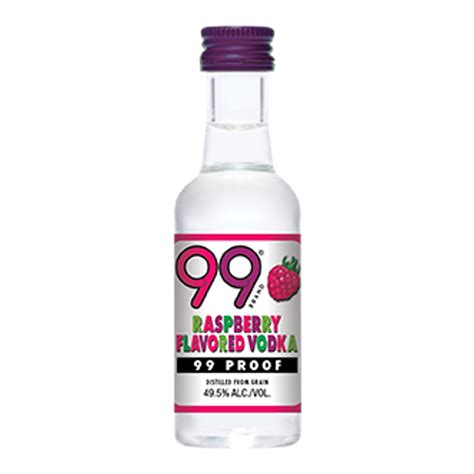 99 Brand Raspberries Flavored Vodka Liqueur 12x50ml Kings Wine And Spirit