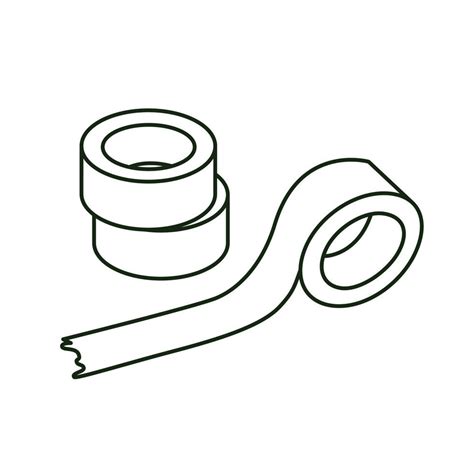 Doodle Line Vector Illustration Of Scotch Tape 14495146 Vector Art At